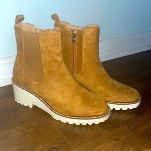 Faux suede booties NEVER worn!